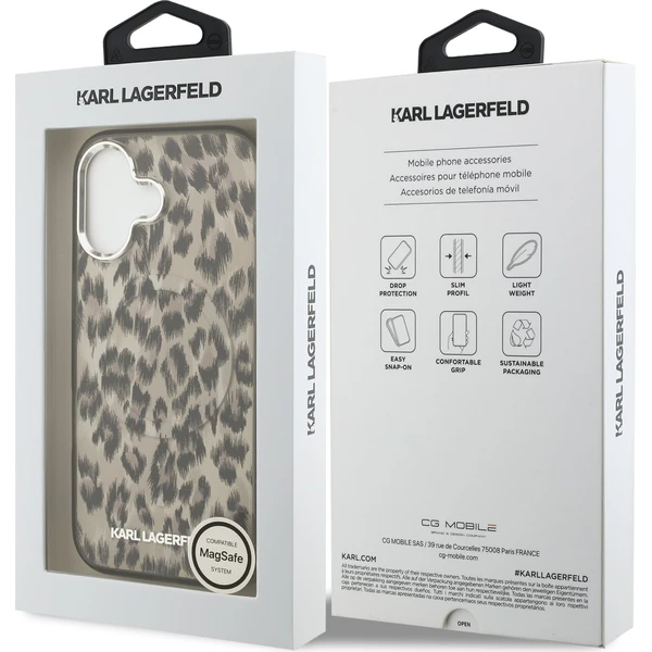 Karl Lagerfeld IML Leopard MagSafe Zadní Kryt pro iPhone 17 hnědý - Pouzdra - Obrázek b060f0316ae64d9f89959d030b91821b