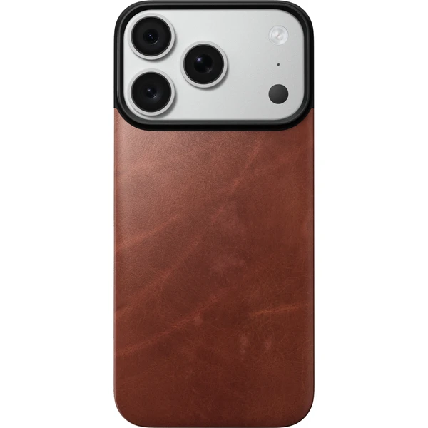 Nomad Magnetic Leather Back (Horween) MagSafe kožený kryt iPhone 17 Pro/18 Pro Olde Dublin - Pouzdra - Obrázek b07fa099730243768b63196f369d2eaf