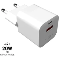 FIXED Mini nabíječka s USB-C a USB-A výstupem PD 20W a QC 3.0 bílá - Nabíječky