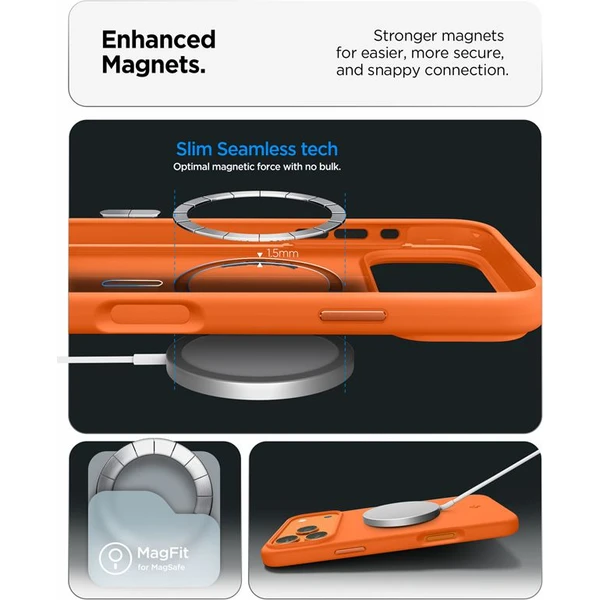 Spigen Silicone Fit MagSafe kryt iPhone 17 Pro Max cosmic orange - Pouzdra - Obrázek b09dfa4a58e14a01b3e98ab6f7ec1635