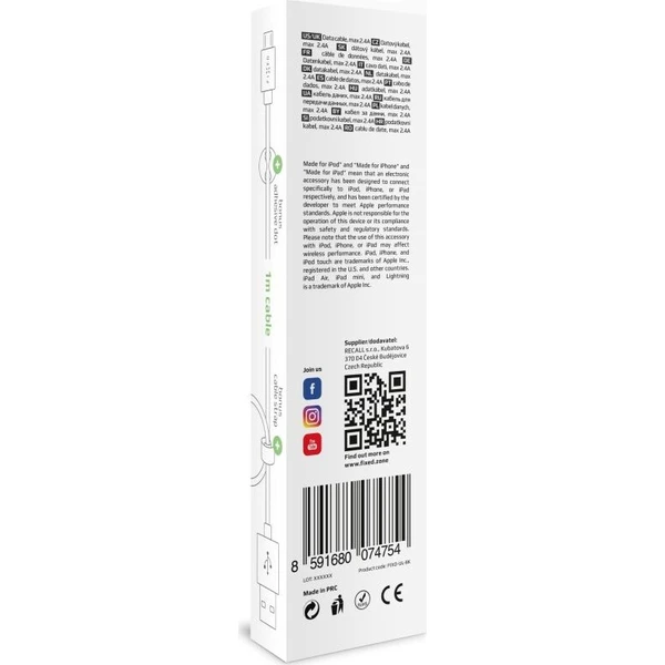 FIXED Rapid Charge USB-A/MicroUSB napájecí kabel 1m černý - Kabely a redukce - Obrázek b0cb54e062c74949a8225635c767cb14