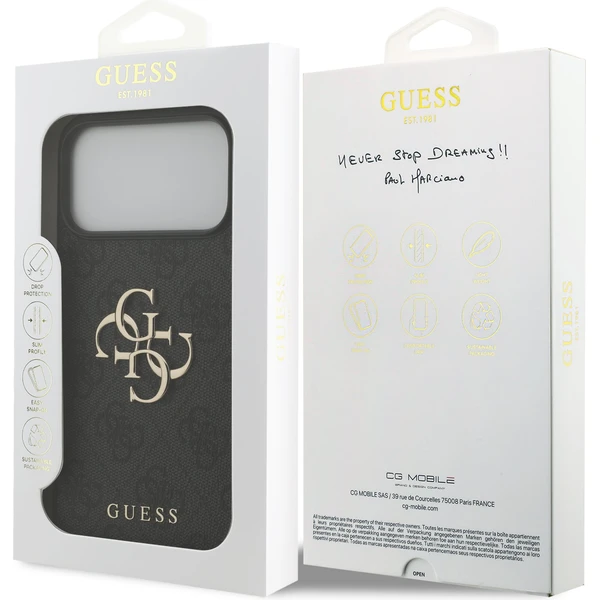 Guess PU 4G Metal Logo kryt iPhone 17 Pro Max šedý - Pouzdra - Obrázek b0ec44fe967d4efcb12da27276dae5de