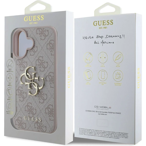 Guess PU 4G Metal Logo kryt pro iPhone 16 růžový - Pouzdra - Obrázek b0f99eb46dc743dc9a7f6ddbd08d0b06