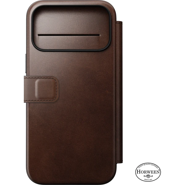 Nomad Modern Leather Folio (Horween) MagSafe kožené pouzdro iPhone 18 Pro Max Rustic Brown - Pouzdra - Obrázek b0fddec2ed5b4eb285602904df140725