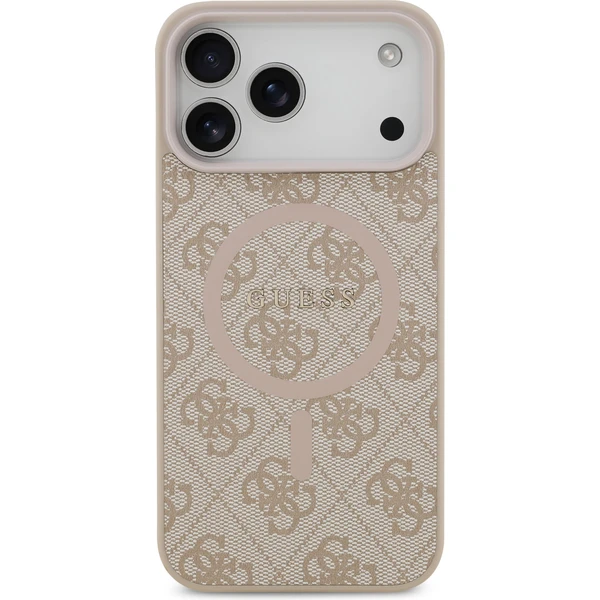 Guess PU Leather 4G Colored Ring MagSafe Zadní Kryt pro iPhone 17 Pro Max růžový - Pouzdra - Obrázek b1017366f8a54267810d5dc1d5a8e8c2