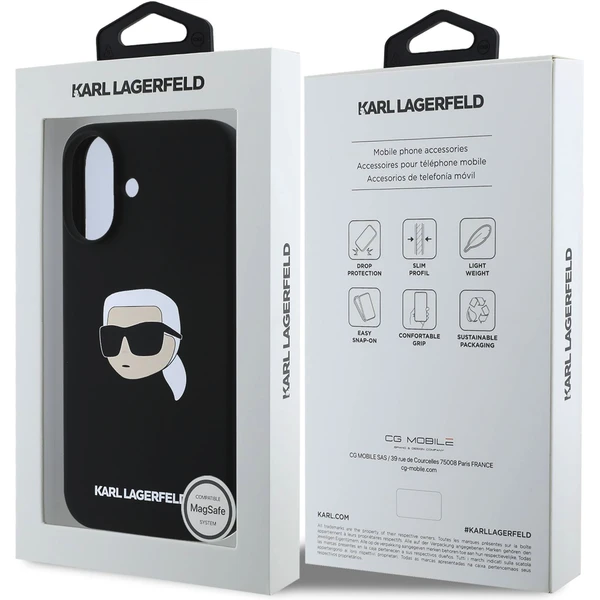Karl Lagerfeld Liquid Silicone Karl Head MagSafe kryt iPhone 16 černý - Pouzdra - Obrázek b10a5ce059034aeb9dd13dfa729c1aa9