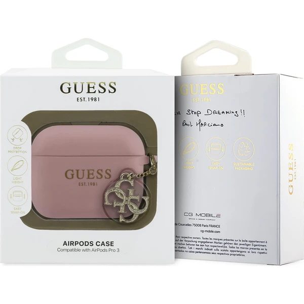 Guess 4G Charm Silikonové pouzdro AirPods Pro 3 růžové - Pouzdra - Obrázek b11676b1333f4528a0dee333799fef74