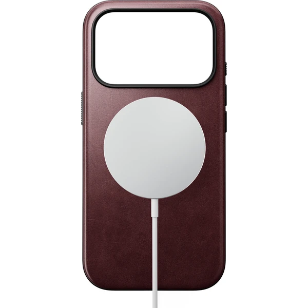 Nomad Modern Leather (Horween) MagSafe kožený kryt iPhone 18 Pro Burgundy - Pouzdra - Obrázek b126c003c8d44dc6b6a1182925bb4da3