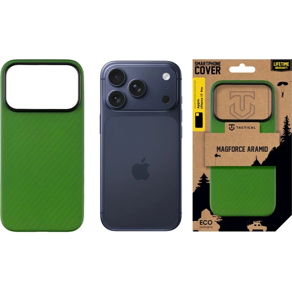 Tactical MagForce Aramid kryt Apple iPhone 17 Pro zelený - Pouzdra - Obrázek b1389c076e9649fc9db88541f46c05be