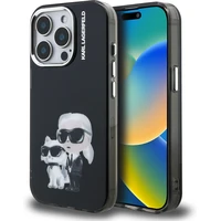 Karl Lagerfeld IML Aquarelle Karl and Choupette kryt iPhone 15 Pro černý - Pouzdra