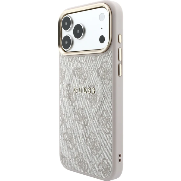 Guess PU Leather 4G Gold Frame Embossed MagSafe kryt iPhone 18 Pro růžový - Pouzdra - Obrázek b1744a2c236446f6a4f524e436f4cb5c