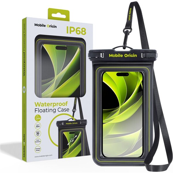 Mobile Origin Waterproof Floating Case 6.8" Black/Green DBXL-BLK-GRN01