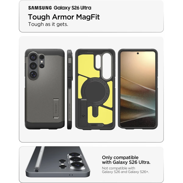 Spigen Tough Armor MagSafe kryt Samsung Galaxy S26 Ultra tmavě šedý - Pouzdra - Obrázek b19987297a90497fb9ec44c30715215b