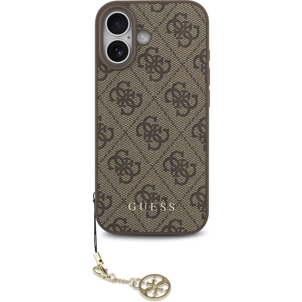 Guess 4G Charm kryt iPhone 17 hnědý - Pouzdra - Obrázek b1b6b9c93676423889f1e83d00b4f9cb