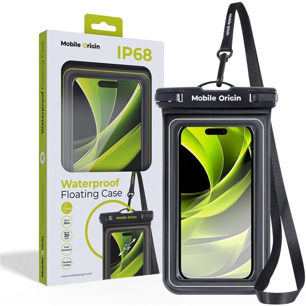 Mobile Origin Waterproof Floating Case 6.8" Black/White DBXL-BLK-WHT01
