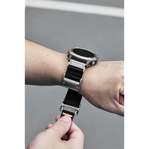 Aulumu C11 Mag-Buckle Slim řemínek Garmin Watch (QuickFit 22mm) Silver Buckle/Black Strap - Řemínky - Obrázek b20698de3b684bcb97c2e76605767587