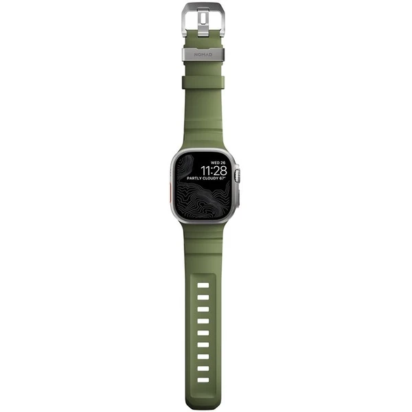 Nomad Rocky Point Band řemínek Apple Watch 49/45/44/42mm stříbrný/tmavě zelený - Řemínky - Obrázek b22ea9248dff4c6a89edb7b4b38fdd1e