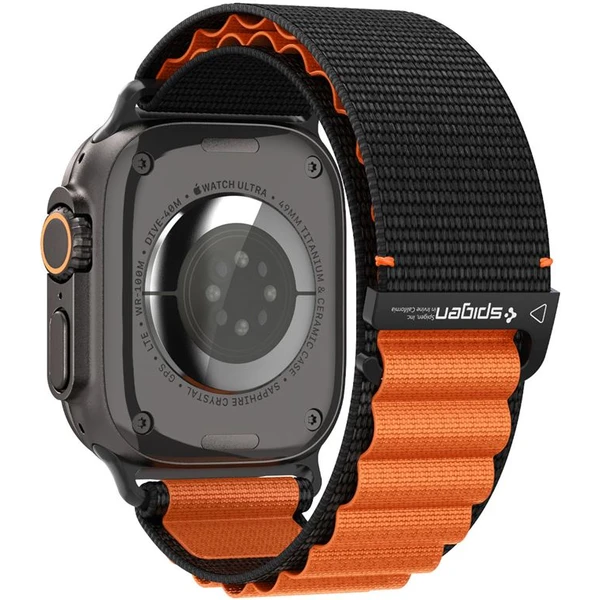 Spigen Fabric Band (hook) řemínek Apple Watch 49/46/45/44mm černý/oranžový - Řemínky - Obrázek b246ff0603294d07a877079a27ad9867