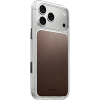 Nomad Clear Leather (Horween) MagSafe kryt iPhone 17 Pro Max/18 Pro Max Rustic Brown - Pouzdra