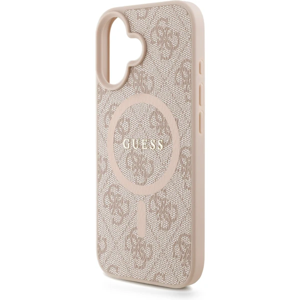 Guess PU Leather 4G Colored Ring Strap MagSafe kryt iPhone 16 růžový - Pouzdra - Obrázek b2775bc6476240b5a7fb6b8dfec208da