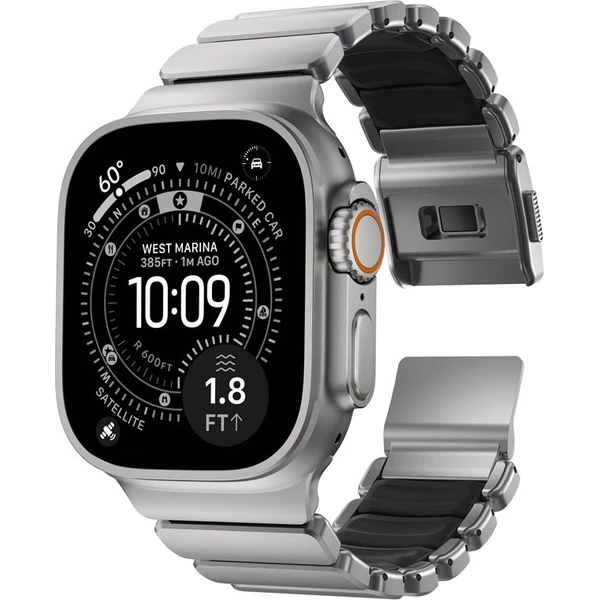 Nomad Stratos Band FKM řemínek Apple Watch 45/46/49mm Natural Titanium/Black - Řemínky - Obrázek b2b33e9059034fc284201ed8bc11d584