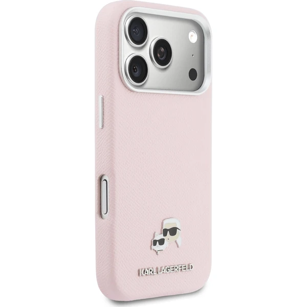 Karl Lagerfeld PU Karl and Choupette Heads Pins MagSafe kryt iPhone 17 Pro Max růžový - Pouzdra - Obrázek b2deb2a5d48541ffb48cb2eacf9e762f