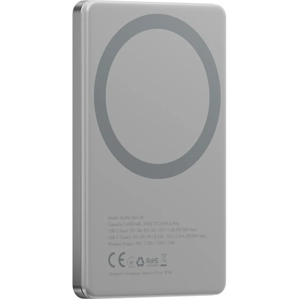 ENERGEA AluPac Mini 5K, MagSafe hliníková powerbanka, 5000mAh, přírodní titan - Powerbanky - Obrázek b31560b0f71243abae44289fc0738c86