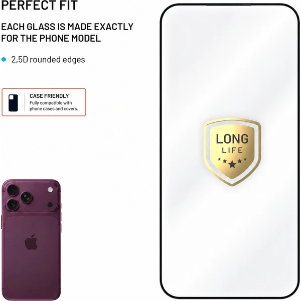 FIXED Armor Long-Life tvrzené sklo s aplikátorem Apple iPhone 18 Pro černé - Ochranné folie a skla - Obrázek b3559a54c9244ab69bbb2c8c80b2a59c