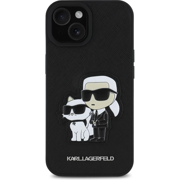 Karl Lagerfeld PU Saffiano Karl and Choupette kryt iPhone 15 černý - Pouzdra - Obrázek b35b68c63dbe40a480e0b91e96fcfe08