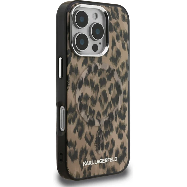 Karl Lagerfeld IML Leopard MagSafe kryt iPhone 16 Pro hnědý - Pouzdra - Obrázek b36cfcb10817476882cf0b77fab682ac