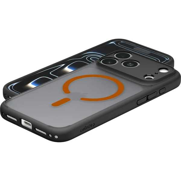 Spigen Ultra Hybrid MagSafe kryt iPhone 18 Pro/17 Pro frost black orange - Pouzdra - Obrázek b3878ba4009544689c5e5651e3897f51