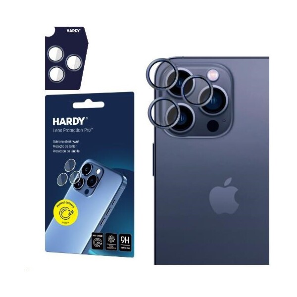 3mk Hardy Lens Protection Pro skla na fotoaparát Apple iPhone 15 Pro Max modrá