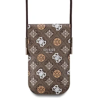 Guess PU 4G Peony Multicolor taška na telefon hnědá - Pouzdra