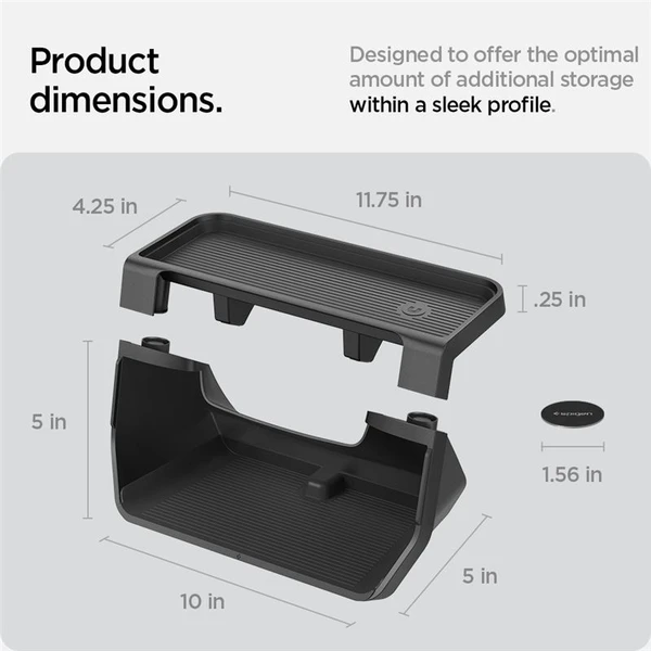 Spigen Under Screen Storage organizér pod displej Tesla Model Y/3 černý - Vychytávky - Obrázek b435fc7557ea48cbae11074a648bfd46