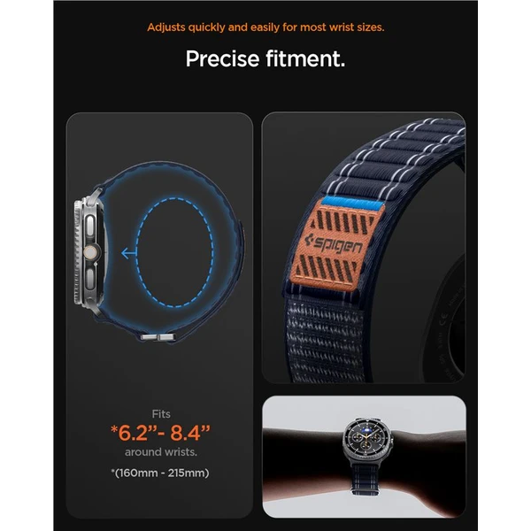 Spigen Fabric Band řemínek (hook-and-loop) Samsung Galaxy Watch8 46/44/40mm námořně modrý - Řemínky - Obrázek b45a7f5ccfc14e9d984a5039ca5258ef