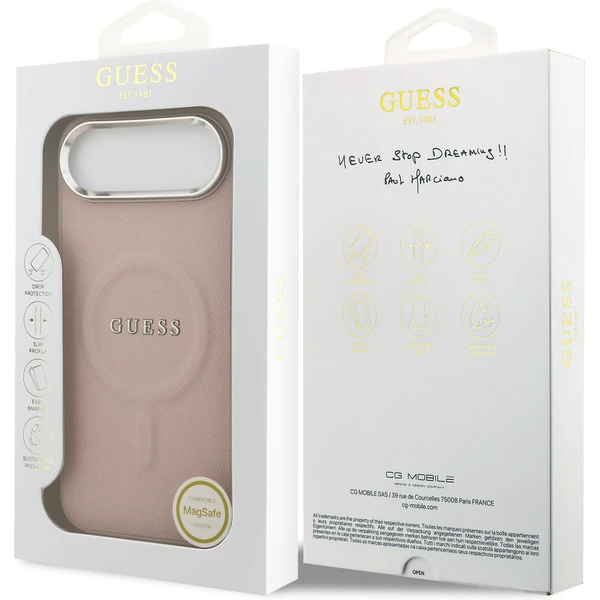 Guess PU Saffiano MagSafe kryt iPhone Air růžový - Pouzdra - Obrázek b4a7623c991744c08face62c213de205