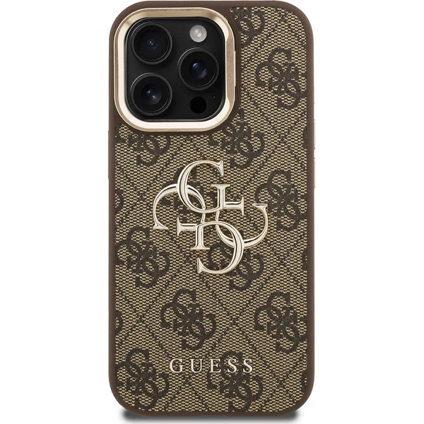 Guess PU 4G Metal Logo Stand Camera Frame kryt iPhone 15 Pro Max hnědý - Pouzdra - Obrázek b4e95fc71dbb4fda82c21c18d89b275f