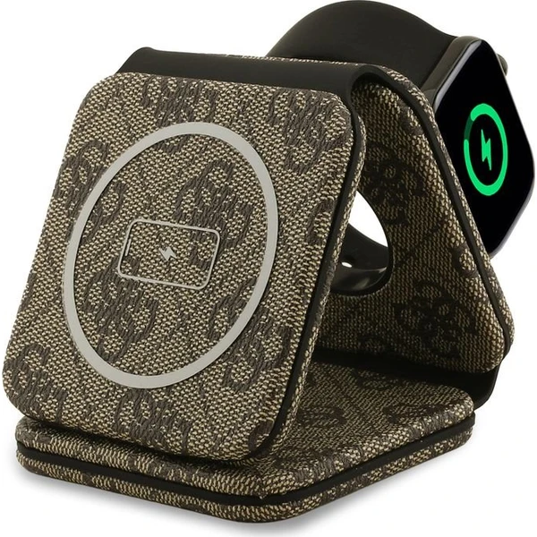 Guess PU 4G MagSafe bezdrátová nabíječka 3v1 hnědá - Nabíječky - Obrázek b545269fd518457a815bf9d7f491dbb4