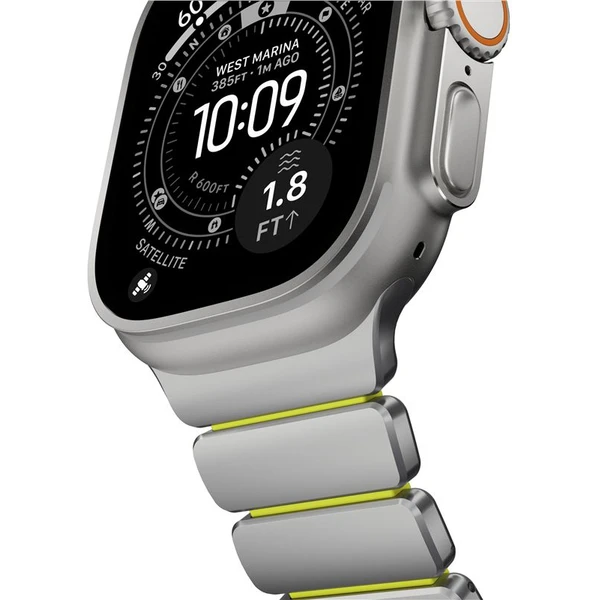 Nomad Stratos Band FKM řemínek Apple Watch 45/46/49mm Natural Titanium/Volt - Řemínky - Obrázek b567bdcc376d412993d871be8a3412ce