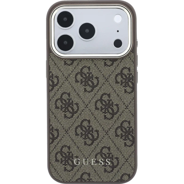 Guess PU Leather 4G Gold Frame MagSafe kryt iPhone 18 Pro hnědý - Pouzdra - Obrázek b58493ac9ee94bd5af1411aa1af04955