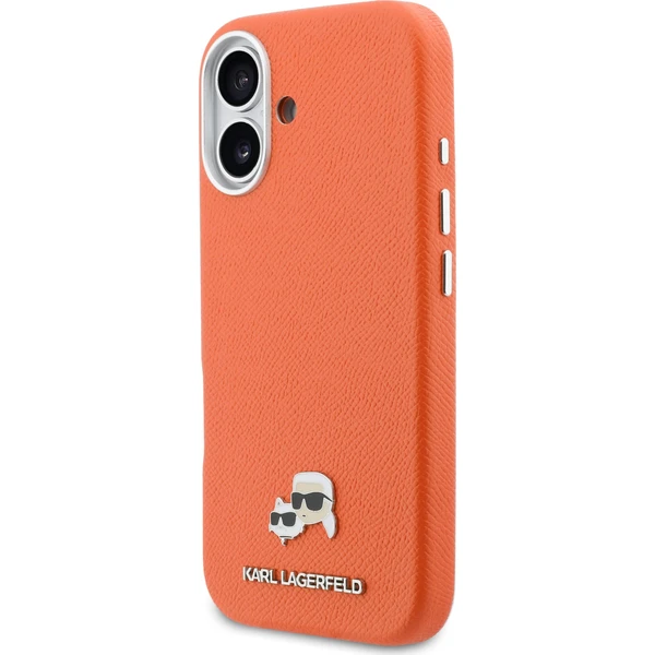 Karl Lagerfeld PU Karl and Choupette Heads Pins MagSafe kryt iPhone 17 oranžový - Pouzdra - Obrázek b5edab6d73a040f7a20afbb73e9253a2
