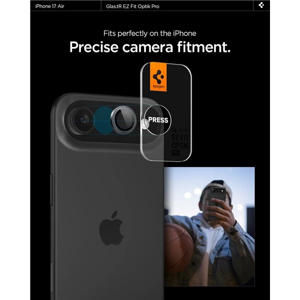 Spigen Glass tR EZ Fit Optik Pro skla iPhone Air gray (2 ks) - Ochranné folie a skla - Obrázek b6029d759ced4b839bd094cef5f8a214