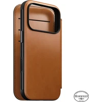 Nomad Modern Leather Folio (Horween) MagSafe kožené pouzdro iPhone 18 Pro Saddle - Pouzdra
