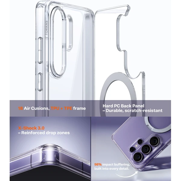 Torras Ostand Q3 Spin MagSafe kryt Samsung Galaxy S26 Ultra clear - Pouzdra - Obrázek b64f63f787804f599143fc4f0a3c36a9