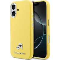 Karl Lagerfeld PU Karl and Choupette Heads Pins MagSafe kryt iPhone 17 žlutý - Pouzdra