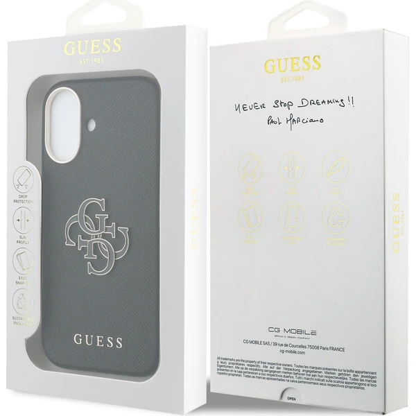 Guess PU Resin Logo kryt iPhone 17 černý - Pouzdra - Obrázek b6aeff9220714cdb89fd3411147d24f4