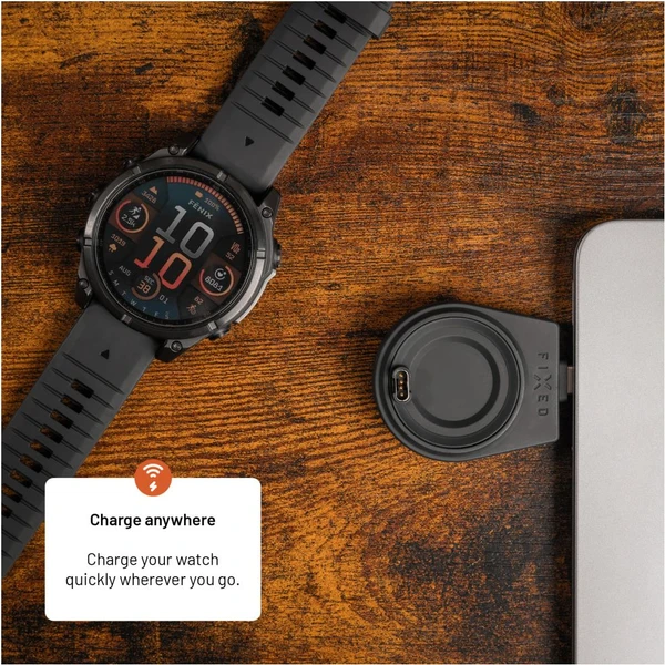 FIXED Nabíjecí USB-C adaptér pro Garmin Fenix 5/6/7/7X/8, Epix, Venu 2/3/3S, Vívoactive 3/4/5 černý - Nabíječky - Obrázek b6bcc5f3ea9448689418abc88cb36830