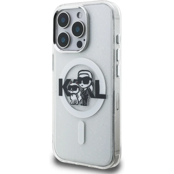 Karl Lagerfeld IML Glitter Karl and Choupette Sketch MagSafe kryt iPhone 15 Pro čirý - Pouzdra - Obrázek b6bebd79b5604a69859b0913d9b7f24e