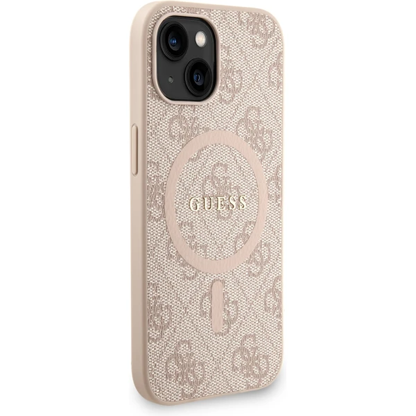 Guess PU Leather 4G Colored Ring Strap MagSafe kryt iPhone 13 růžový - Pouzdra - Obrázek b6e0cea34fe148ccb8347f09f0aede2e