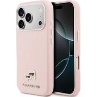 Karl Lagerfeld PU Karl and Choupette Heads Pins MagSafe kryt iPhone 17 Pro růžový - Pouzdra
